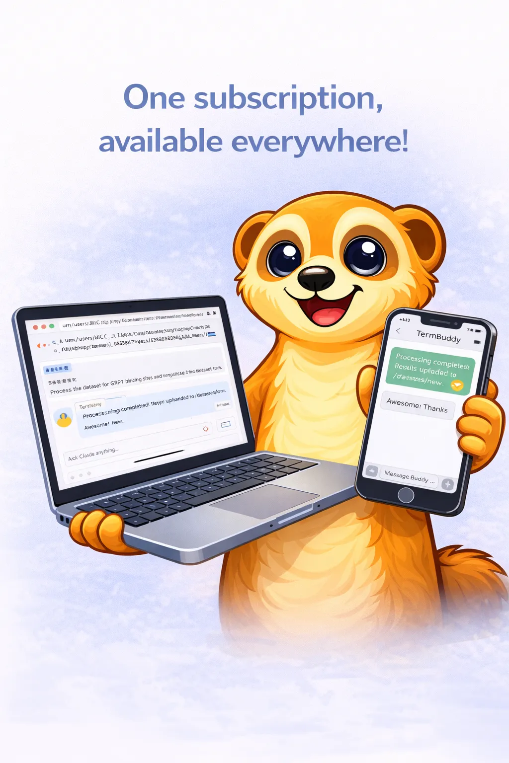 TermBuddy-Maskottchen auf iPhone, Mac und Apple Watch
