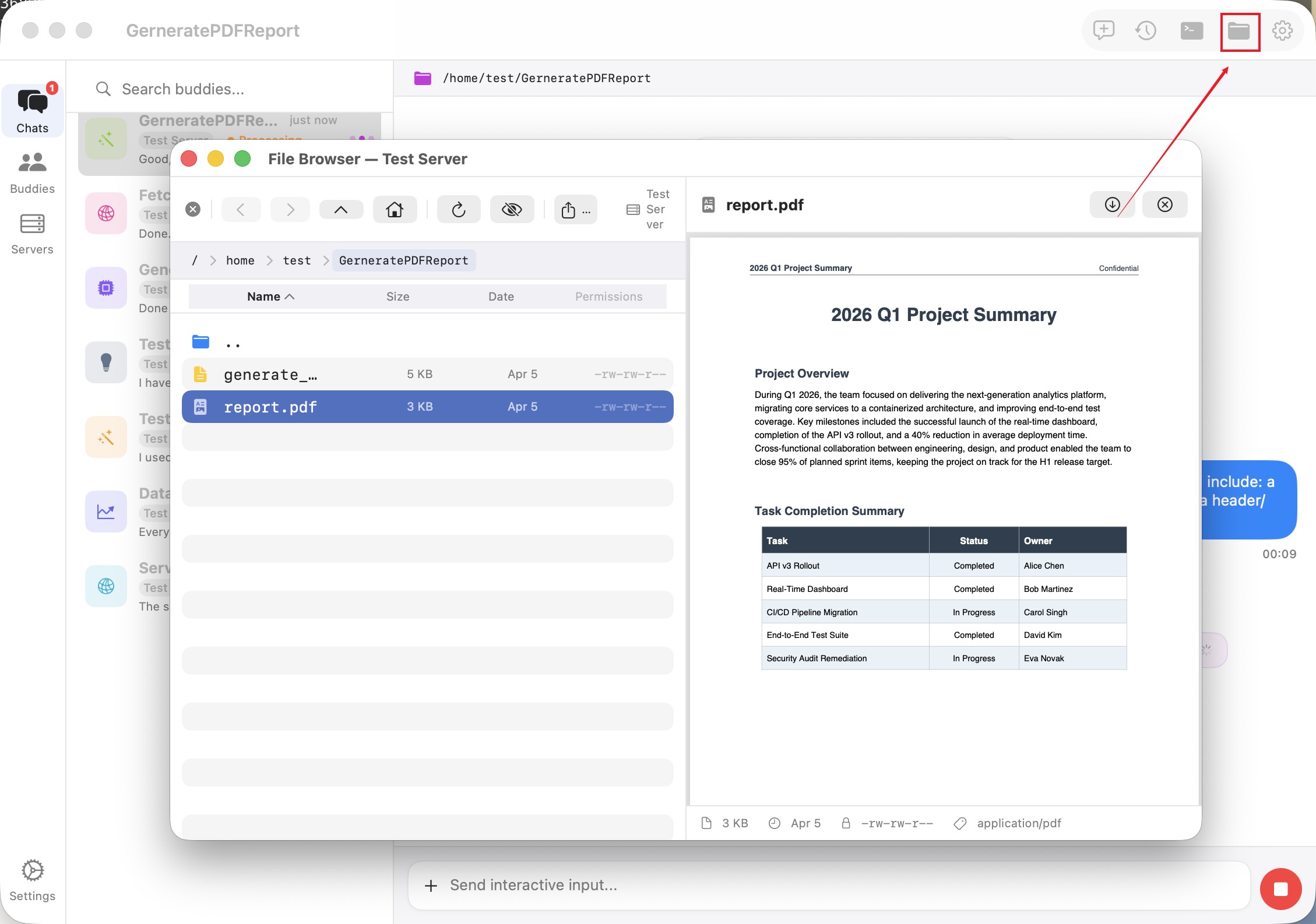 File Browser & PDF Preview