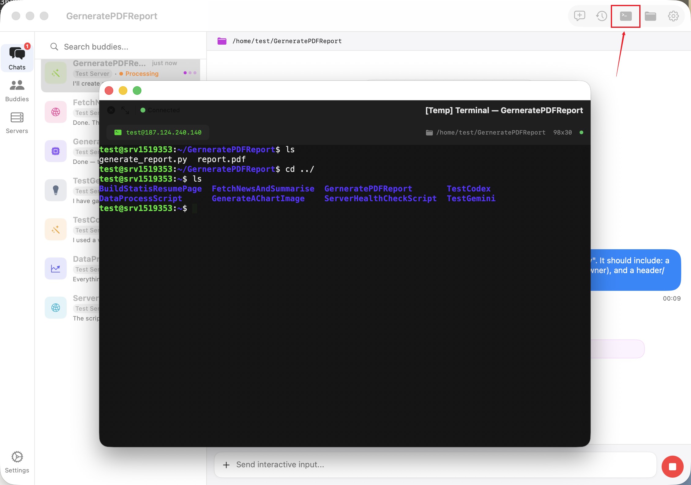 Built-in Terminal